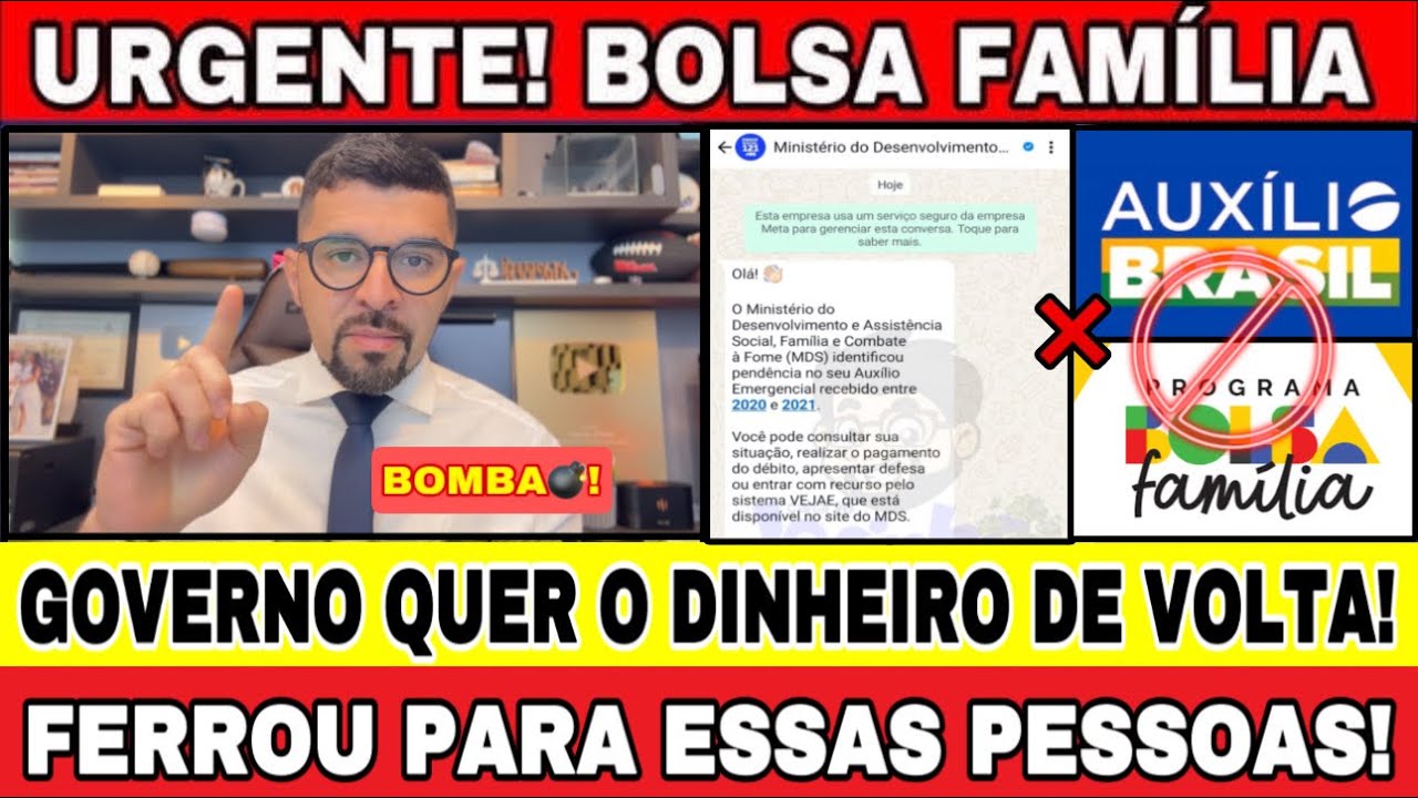 🚨BOLSA FAMÍLIA: GOVERNO QUER O DINHEIRO DO AUXÍLIO EMERGENCIAL DE VOLTA! VEJA QUEM TEM QUE DEVOLVER