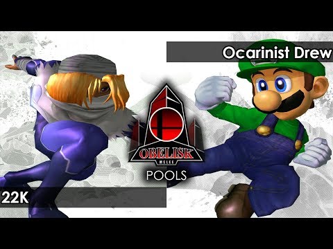 Melee: 22K (Sheik/Fox) V Ocarinist Drew (Luigi) - Obelisk 110 Tournament SSBM