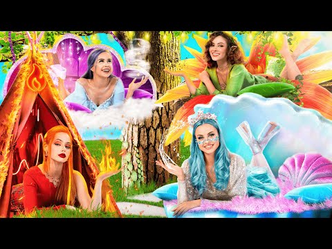 ¡Las Cuatrillizas Construyen una Litera! Chica Fuego, Chica Agua, Chica Aire y Chica Tierra