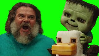 Steve (Jack Black) "chicken jockey" Minecraft Movie green screen