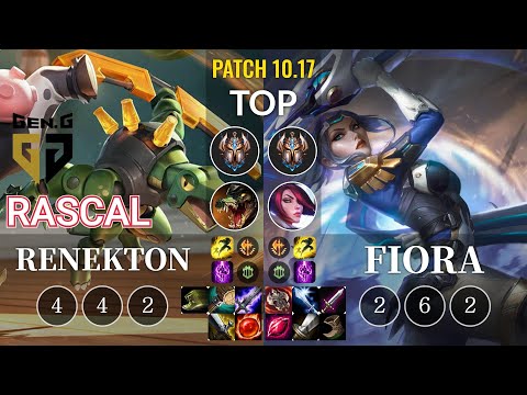 GEN Rascal Renekton vs Fiora Top - KR Patch 10.17
