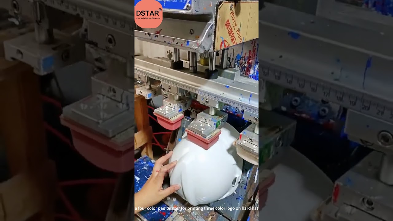 hard hat logo pad printing machine for sale  @ShenzhenDstarMachineColtd