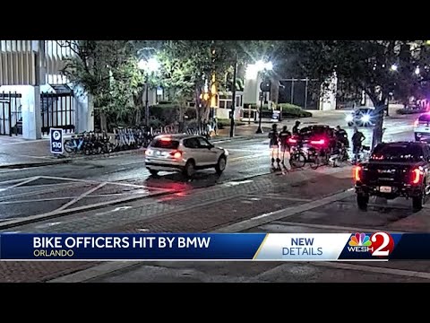 Shocking video shows 3 Orlando bike officers hit by BMW