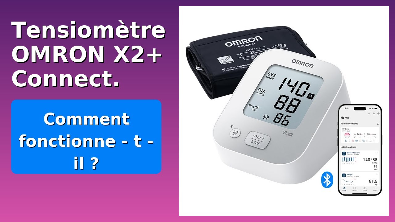 OMRON X2+ Connect tensiomètre connecté brassard 22-42 cm video thumbnail