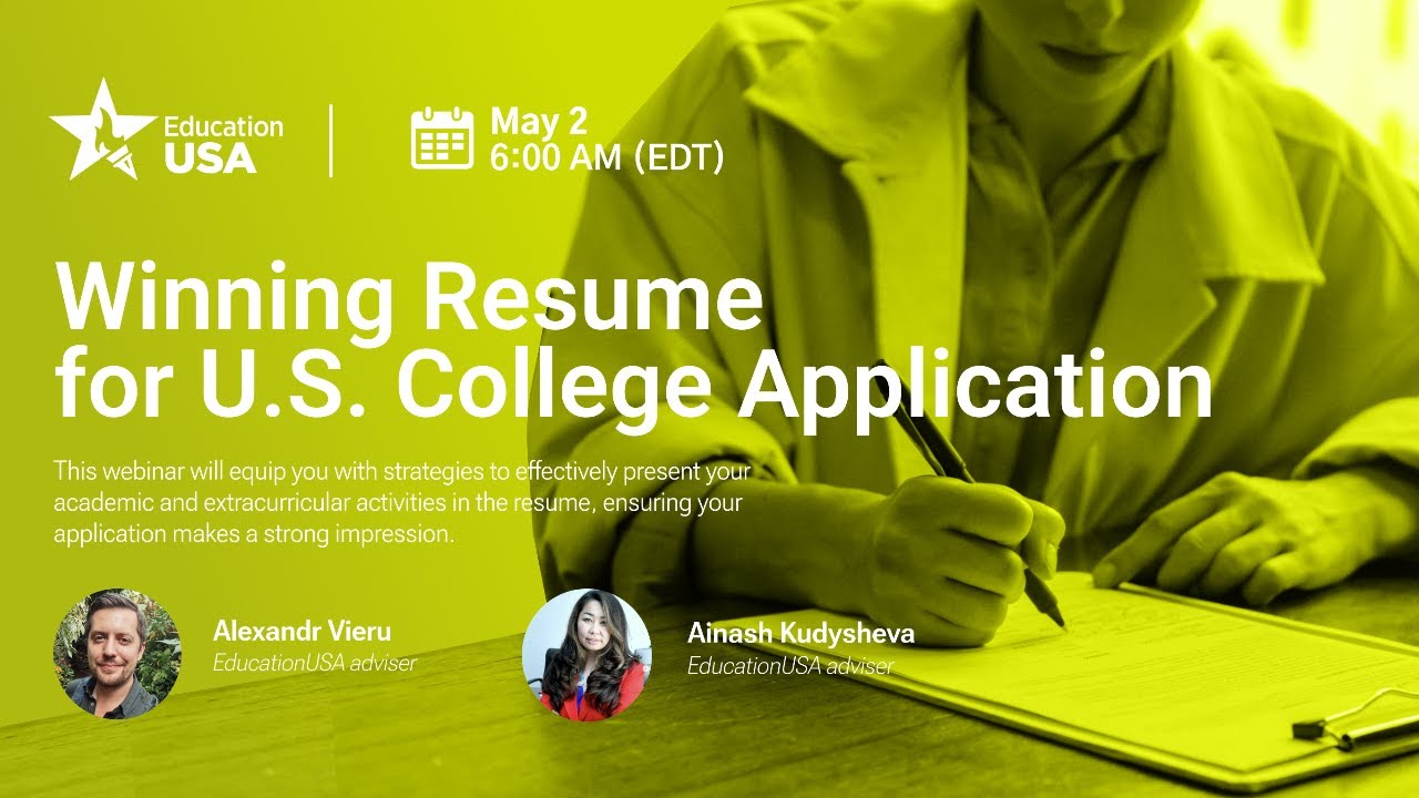 Winning Resume for U.S. College Application