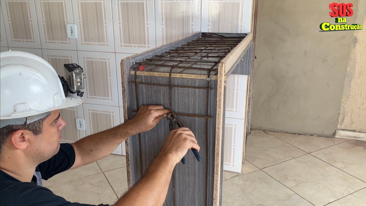 IDEIA BRILHANTE VEJA COMO FAZER UM BALCÃO BARATO DE CONCRETO