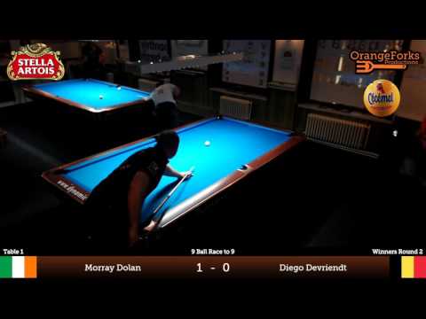 Morray Dolan v Diego Devriendt | Winners Round 2 of Stella Artois International 9-ball Open 2015