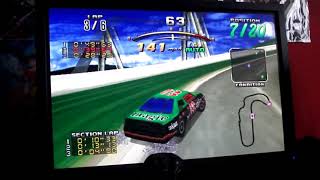 Daytona USA Deluxe (PC, 1997) Gameplay 3 - National Park Speedway