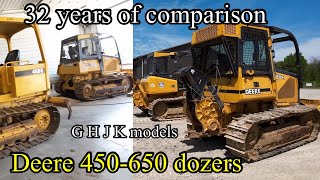 Differences between John Deere dozers from 1988-2020 450-650 G H J K models. Which ones best