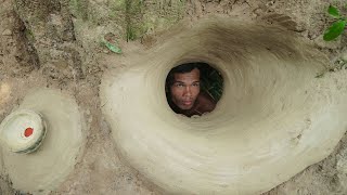 Build The 3In1 Underground House Tunnel Swimming Pool And Make Grape Red Wine