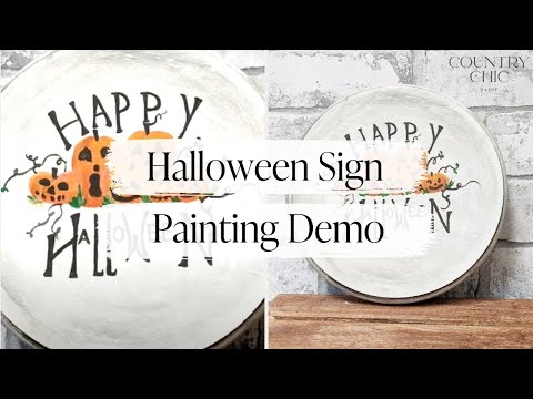 Vintage Pumpkin Sign Painting Demo | Fall & Halloween Home Decor Crafts | Country Chic Paint