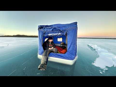 Early Ice Camping in Inflatable Tent