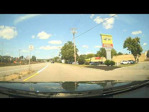 Driving along Route 1 in Norwood and Westwood, Massachusetts