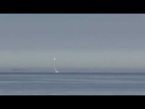 Пуск крылатой ракеты морского базирования «Калибр» АПЛ «Северодвинск» из акватории Баренцева моря