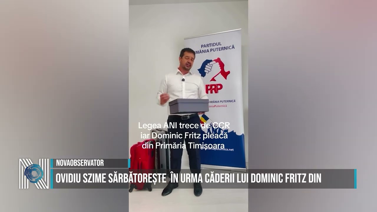Ovidiu Szime sărbătorește  în urma căderii lui Dominic Fritz din funcție