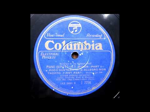 Lener Quartet - Brahms : Piano Quintet f-moll op.34 - 4th Mvt (1927)