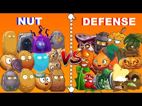 Team NUT vs DEFENSE Plants  - PvZ 2 Team Plant Vs Team Plant -Who Will Win ?