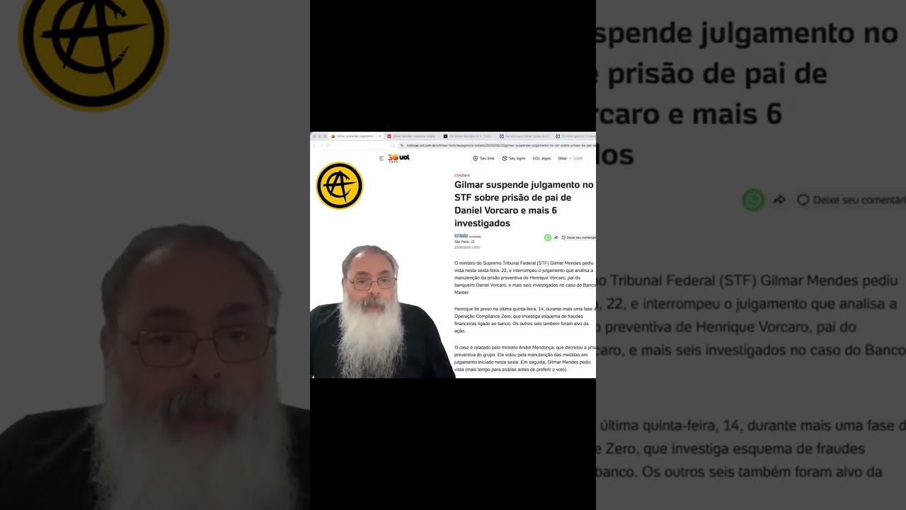 GILMAR SUSPENDE JULGAMENTO e CRITICA CADEIA de VORCARO: BUSCANDO NULIDADE