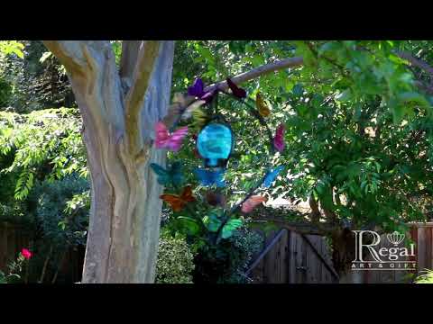 12555 Hanging Solar Wind Spinner - Butterfly