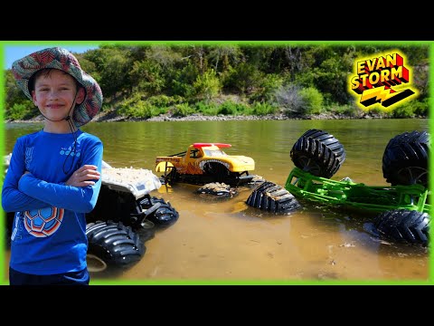 Monster Jam Color Reveal Mudder Trucks Hidden Inside A Mystery Beach Sand Castles