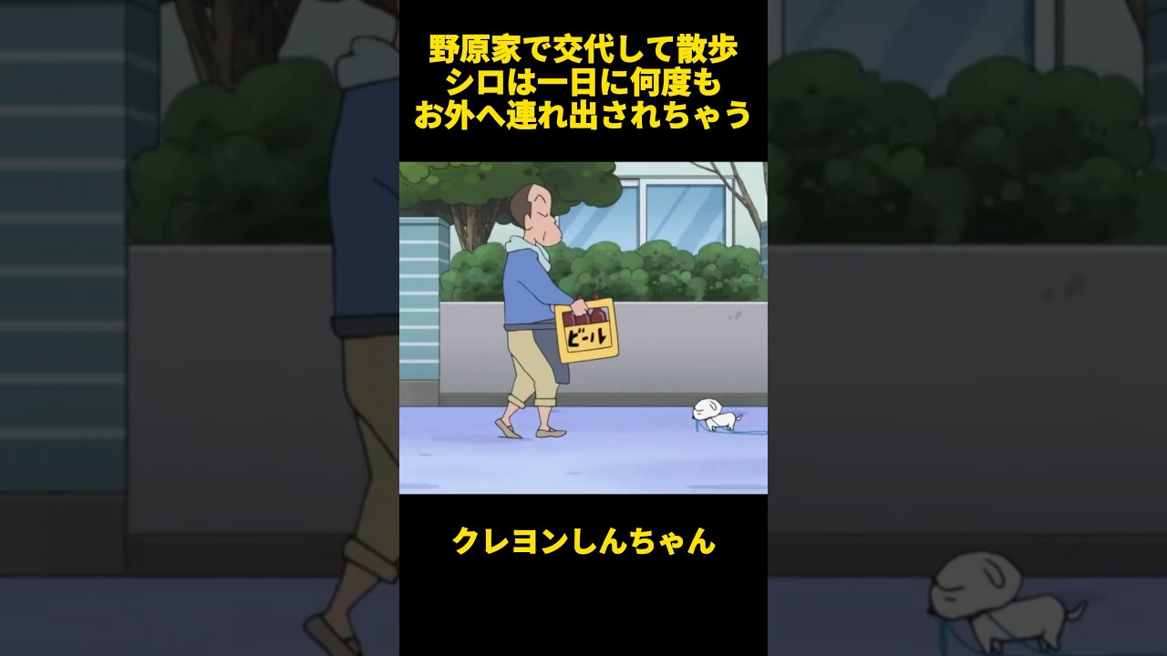 野原家で交代して散歩シロは一日に何度もお外へ連れ出されちゃう #クレヨンしんちゃん #面白集 #お笑い #アニメ #面白い