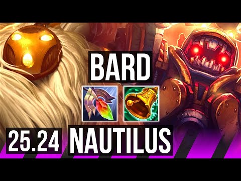 BARD & Jhin vs NAUTILUS & Miss Fortune (SUP) | KR Master | 25.24