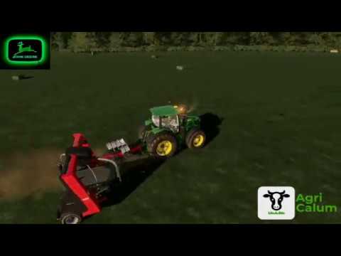 Farming Simulator 19 John Deere 6R Wrapping Silage Bales With Kuhn Bale Wrapper