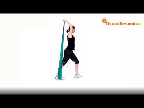 Triceps Züge hinter dem Kopf mit Theraband - Trainings-Übung