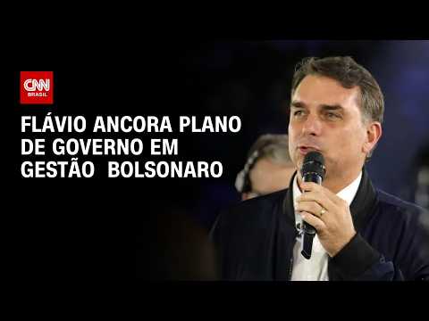 Flávio Bolsonaro ancora plano de governo em gestão Bolsonaro e menciona pai 22 vezes | PRIME TIME