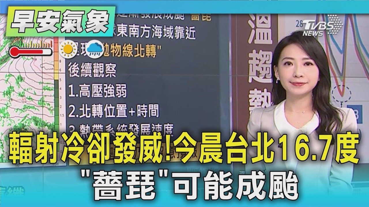 天氣/ 輻射冷卻發威!今晨台北16.7度 「薔琵」可能成颱｜氣象主播 謝宜倫｜早安氣象｜TVBS新聞 20261013 @TVBSNEWS01