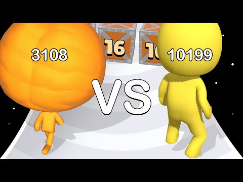 Push Harder 3D VS Big Brain Run: Level Up Runner!