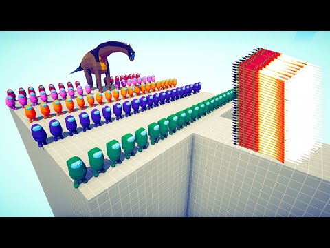 GIANT BRACHIOSAURUS AND 100x CREWMATE vs EVERY GOD - Totally Accurate Battle Simulator TABS