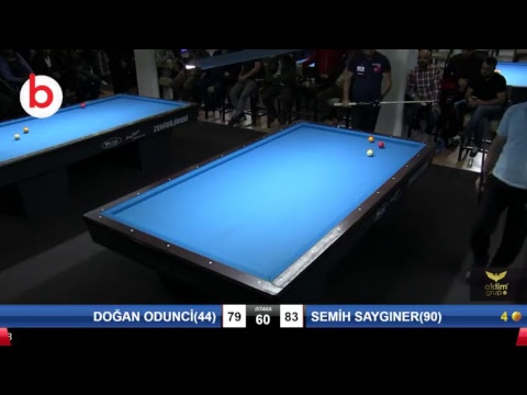 DOĞAN ODUNCİ(44) & SEMİH SAYGINER(90) Bilardo Maçı - PLATINUM HANDİKAPLI LİGİ - 2018-1. Tur