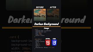 Darken Background Image using HTML and CSS #shorts