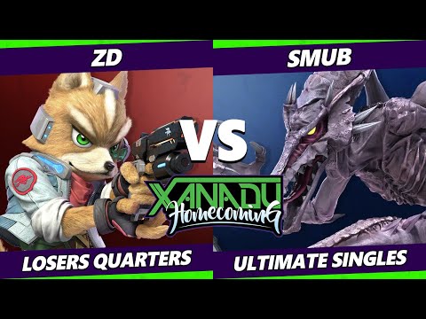 Xanadu Homecoming Losers Quarters - ZD (Fox) Vs. smub (Ridley) Smash Ultimate - SSBU