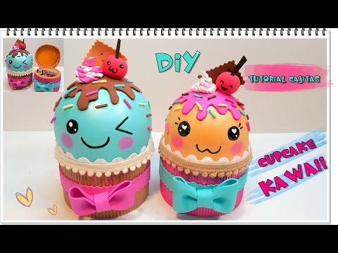 DIY cajitas con forma de cupcake kawaii