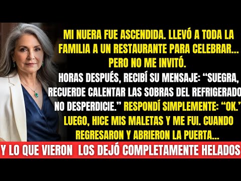 Mi nuera me mandó: ‘Caliente las sobras’, pero lo que hice después los dejó sin color.