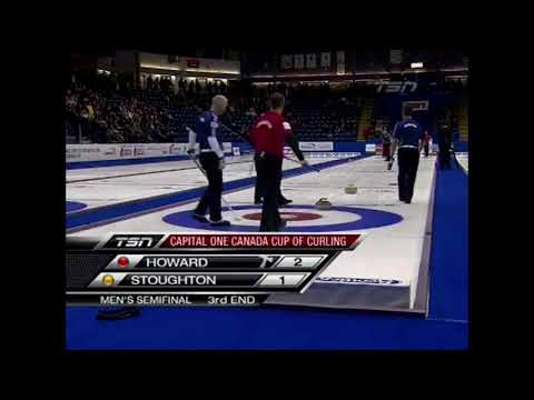 #cancup2011 [SF-3E] Glenn Howard's "Senna S" spin-o-rama after freeze battle stalemate vs Stoughton