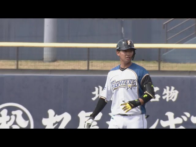 【ファーム】ファイターズ・石川亮 今シーズン初打席でフェンス直撃の2ベースヒットを放つ!! 2021/4/3 F-DB(ファーム)