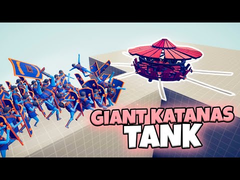 GIANT KATANAS TANK DEFENDS BRIDGE VS EVERY FACTION (CUSTOM) | TABS MODDED GAMEPLAY