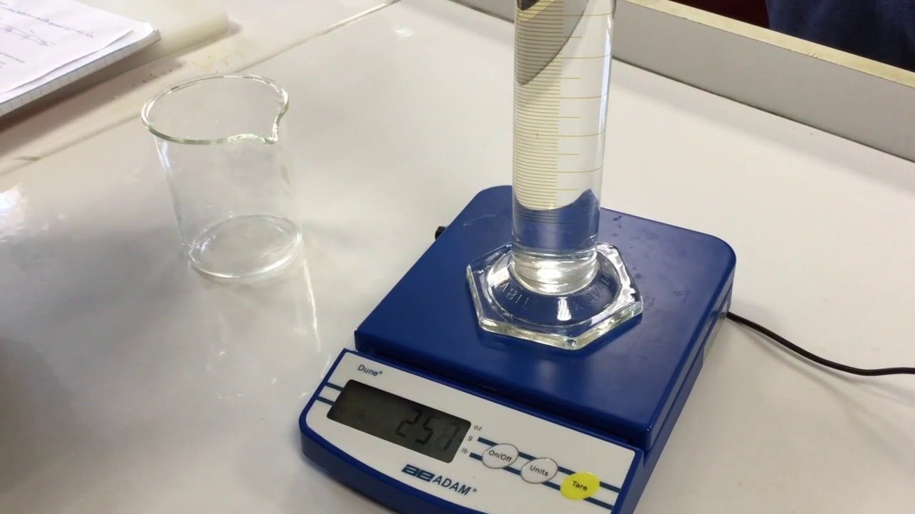 Mesure de la masse de 250mL d'eau