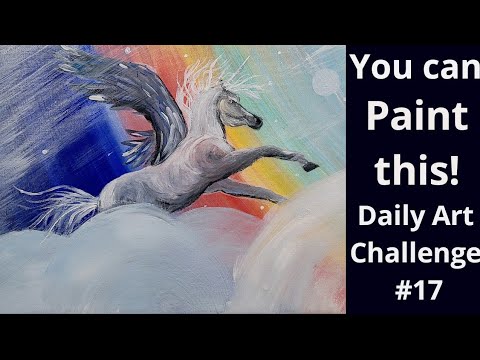 Unicorn painting with Acrylics | Daily Art Challenge #17 | YouTube