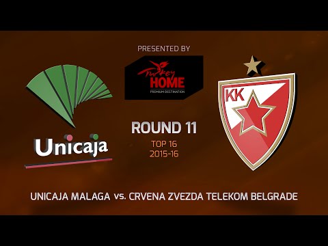 Highlights: Top 16, Round 11, Unicaja Malaga 72-78 Crvena Zvezda Telekom Belgrade