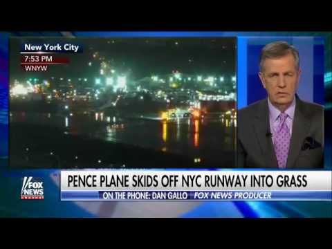 BREAKING Mike Pence Plane Skids Off Runway at NYC LaGuardia Airport October 27 2016 Video