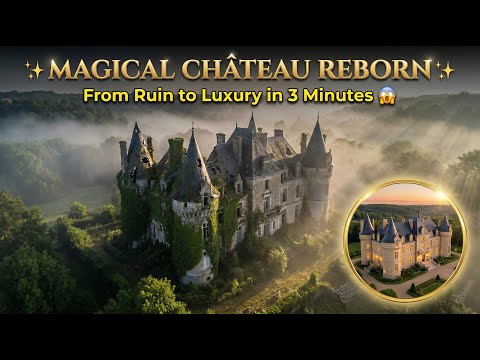 Magical Abandoned French Château Restoration: Ruin to Dream in 3 Mins!