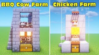 ⚒ Minecraft: 3 Simple Redstone Farm Build Hacks (Auto Wool, BBQ Cow, Chicken Farm) #34 (Tutorial)