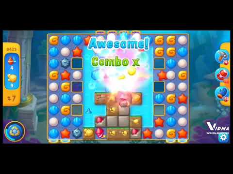 Fishdom. 9423 level no boosters and diamonds. 19 moves