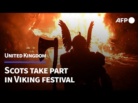 Video Thumbnail: Scottish vikings take part in annual fire festival for Up Helly Aa | AFP
