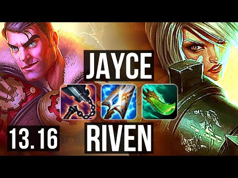 JAYCE vs RIVEN (TOP) | 9/1/7, 2.1M mastery, 1400+ games, Legendary | KR Master | 13.16