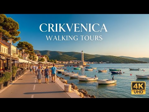Walking Tour in Crikvenica, Croatia 🇭🇷 2025 | Seaside Promenade, Beaches & History in 4K